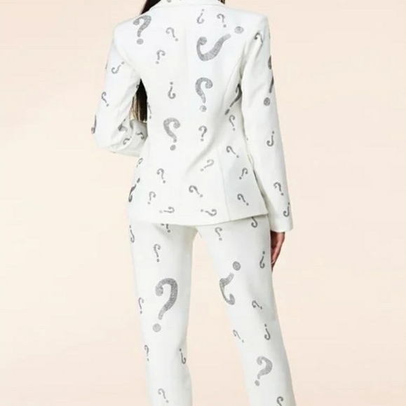 Rhinestone Question Mark 2 piece Suit - Picture 3 of 12